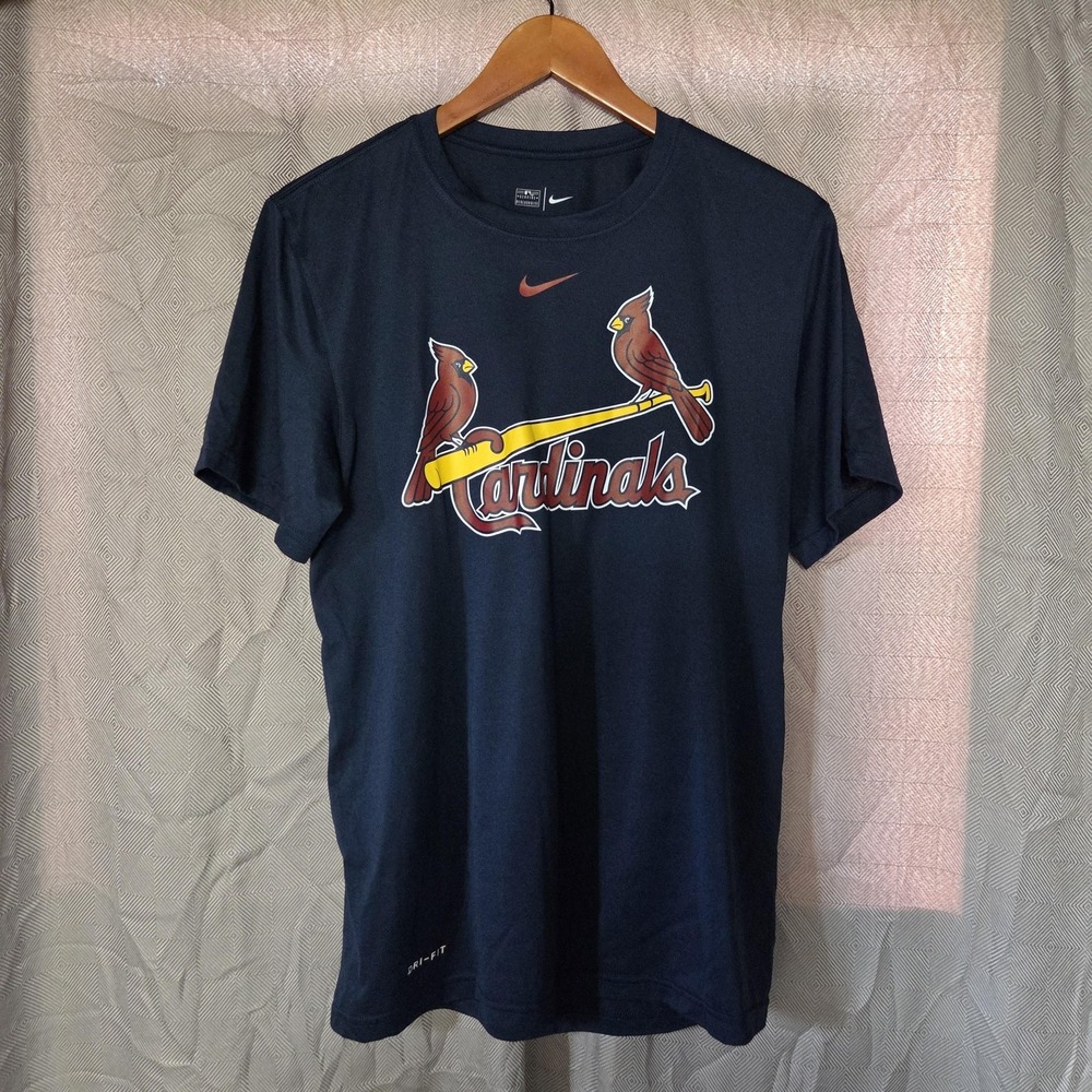 St Louis Cardinals Shirt Mens Medium Blue MLB Baseball Nike Dri Fit Tee T-Shirt